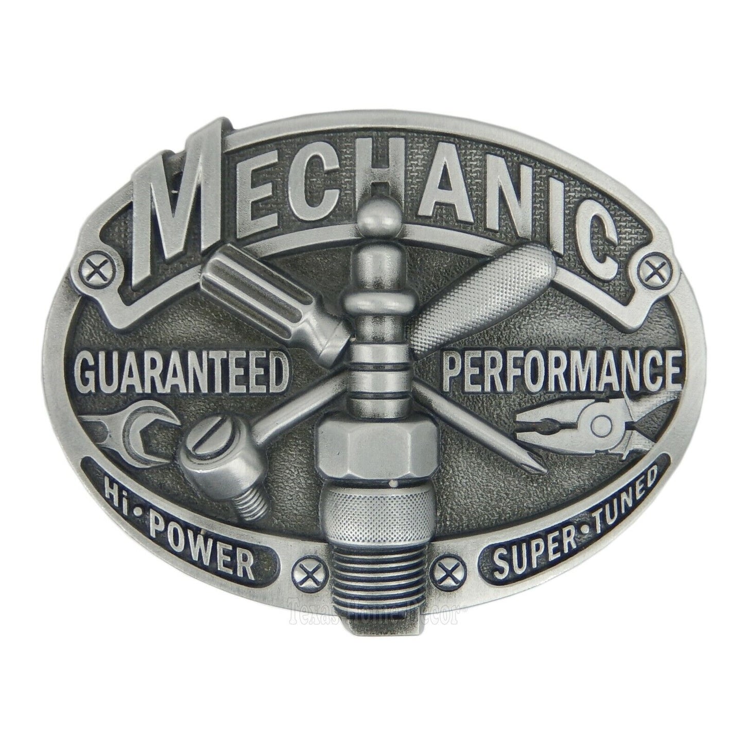 Mechanic Men's Belt Buckle Antique Silver Fits up to 1.5" Belt Width