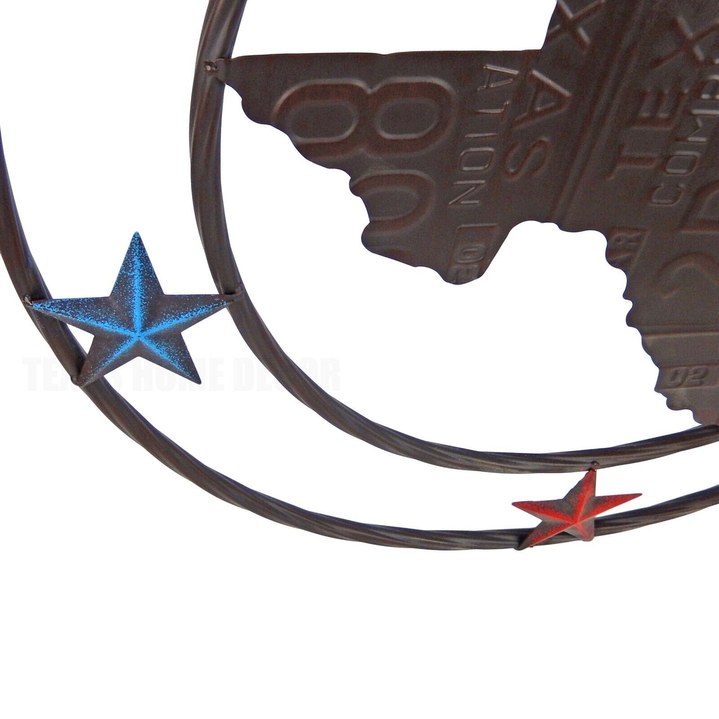 Metal Texas Map Welcome Plaque Sign Rustic Western Wall Decor License Plate 24"