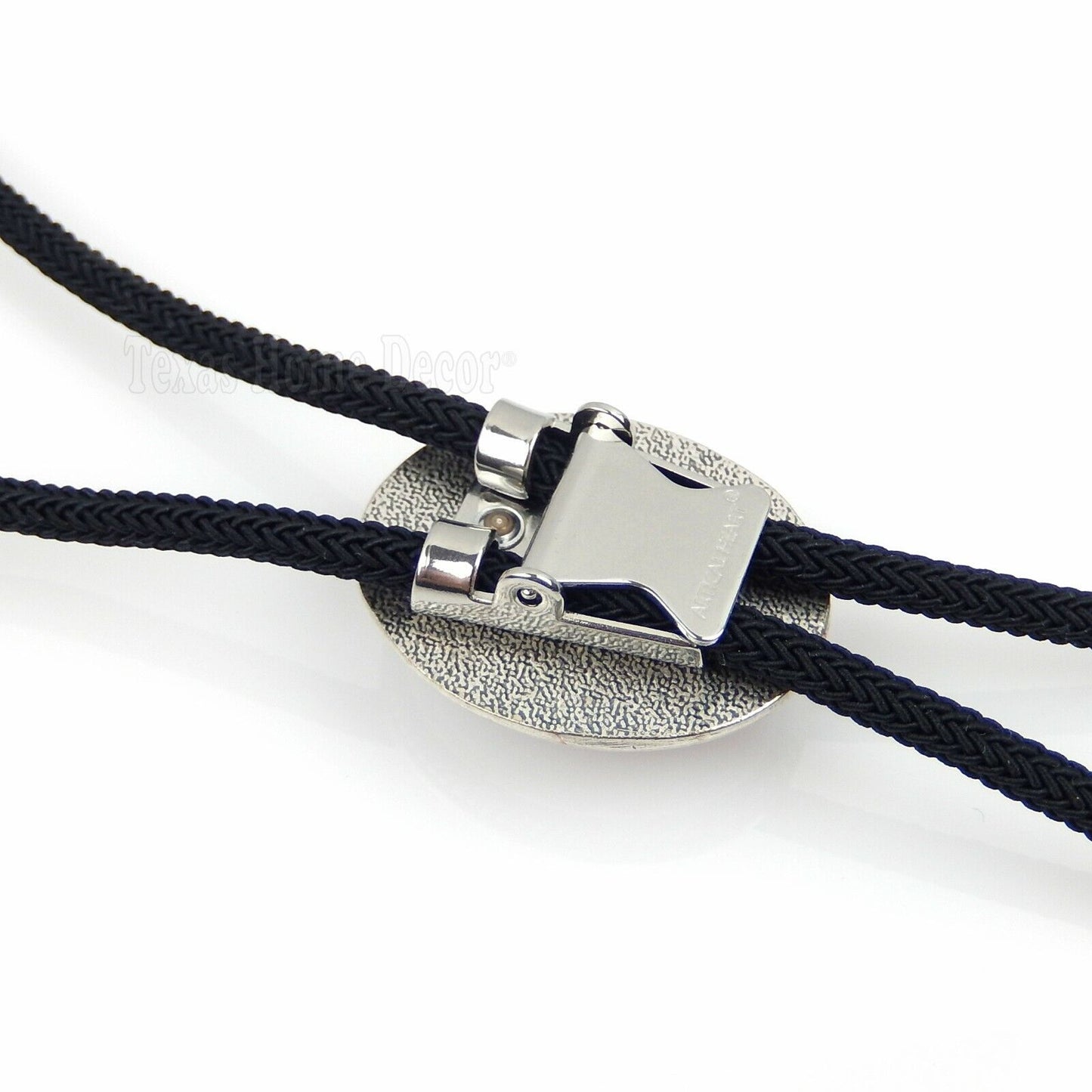 Blue Agate Bolo Tie Oval Stone Real Silver Plated 36" Adjustable Fiber Cord