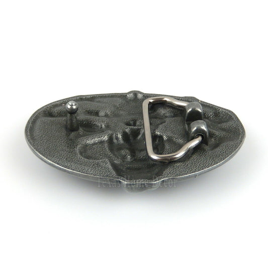 Dead Cowboy Belt Buckle Skull Crossed Guns Rattlesnake Western Fits 1.5" Belt