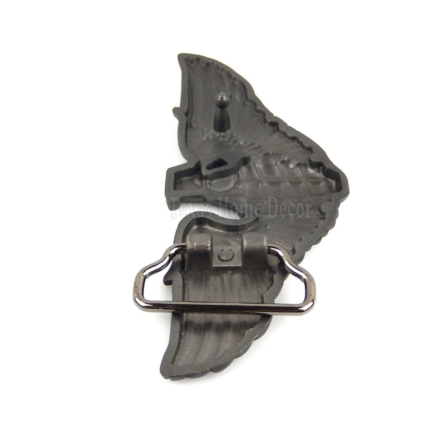 Grenade Angel Wings Belt Buckle Military Memorial Silver Tone Fits 1.5" Belt