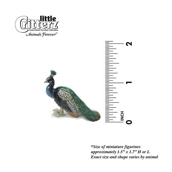 Little Critterz Miniature Collectors Male Peacock Porcelain Figurine