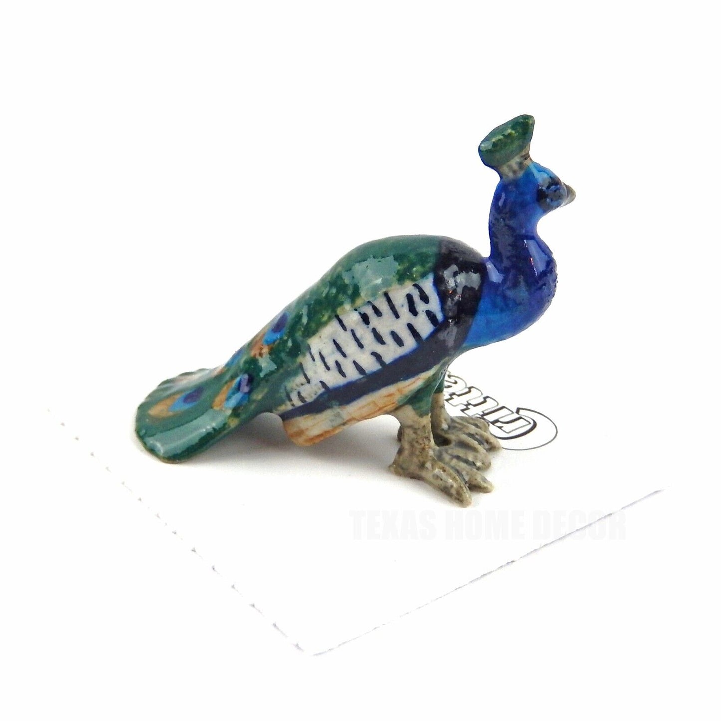 Little Critterz Miniature Collectors Male Peacock Porcelain Figurine