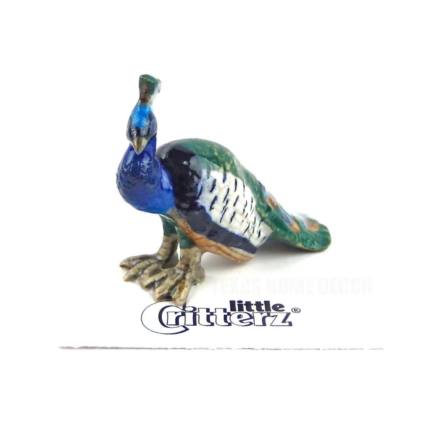 Little Critterz Miniature Collectors Male Peacock Porcelain Figurine