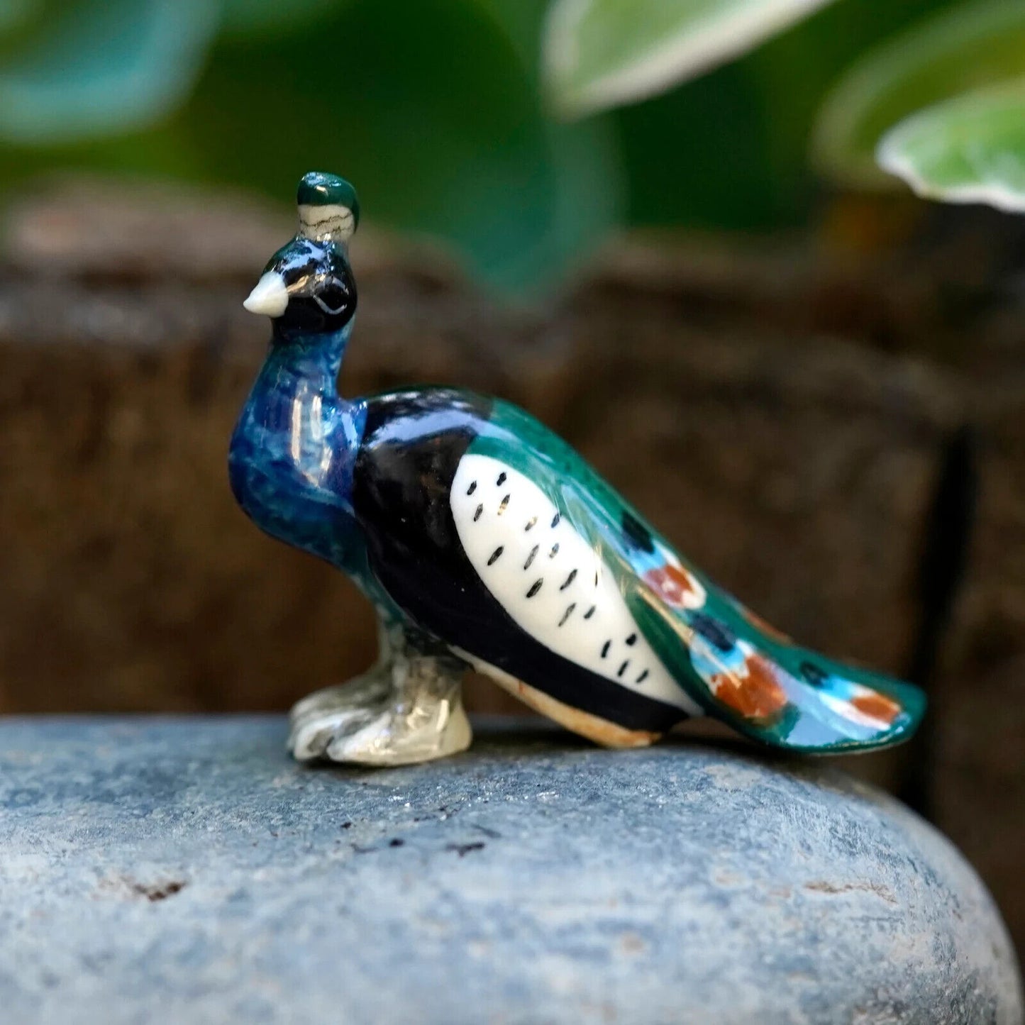 Little Critterz Miniature Collectors Male Peacock Porcelain Figurine