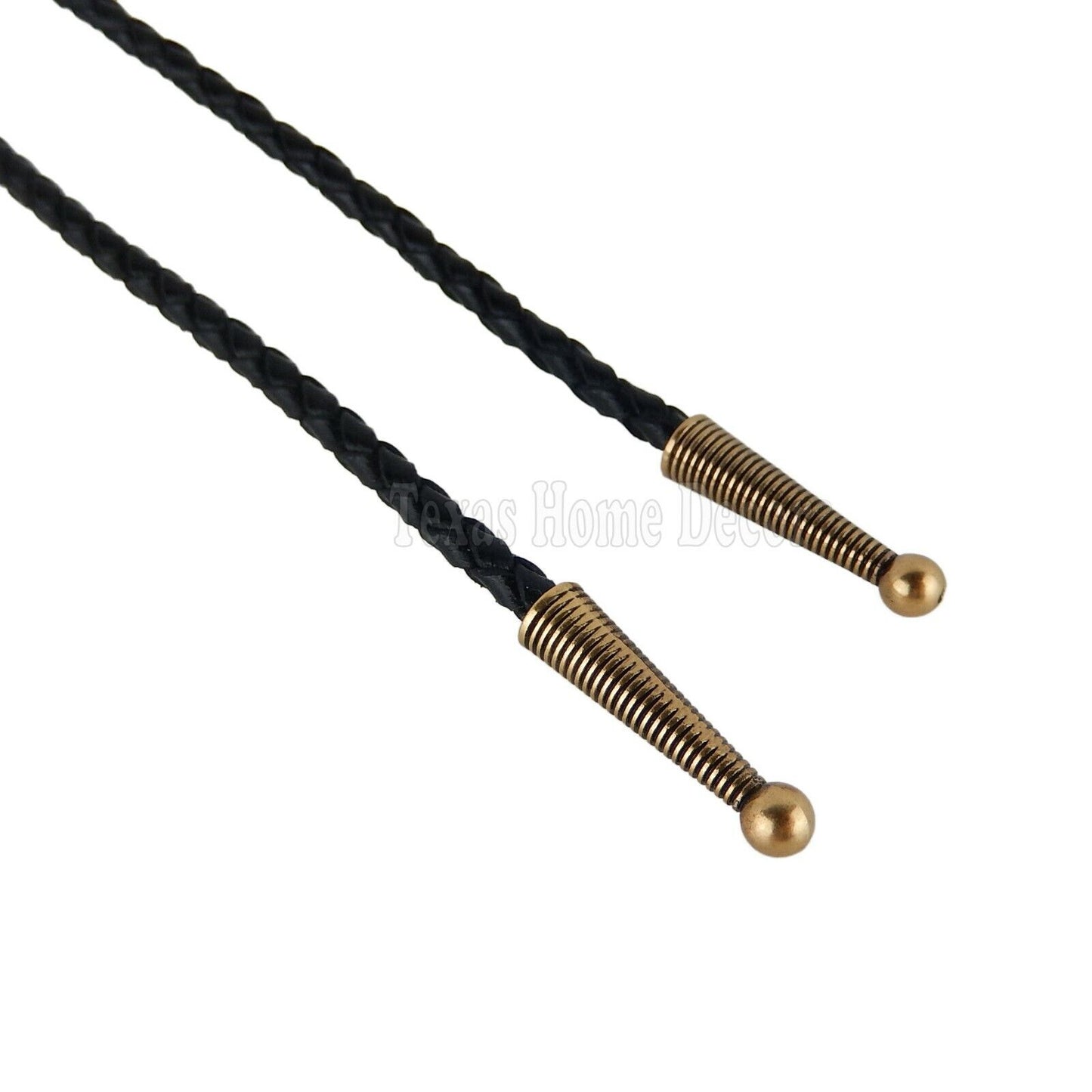Obsidian Bolo Tie Real Gold Plated 38" Adjustable Leather Cord