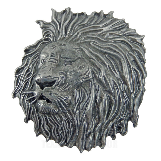 Lion Head Belt Buckle Antique Silver Finish Wildlife Safari Fits 1.5" Belts