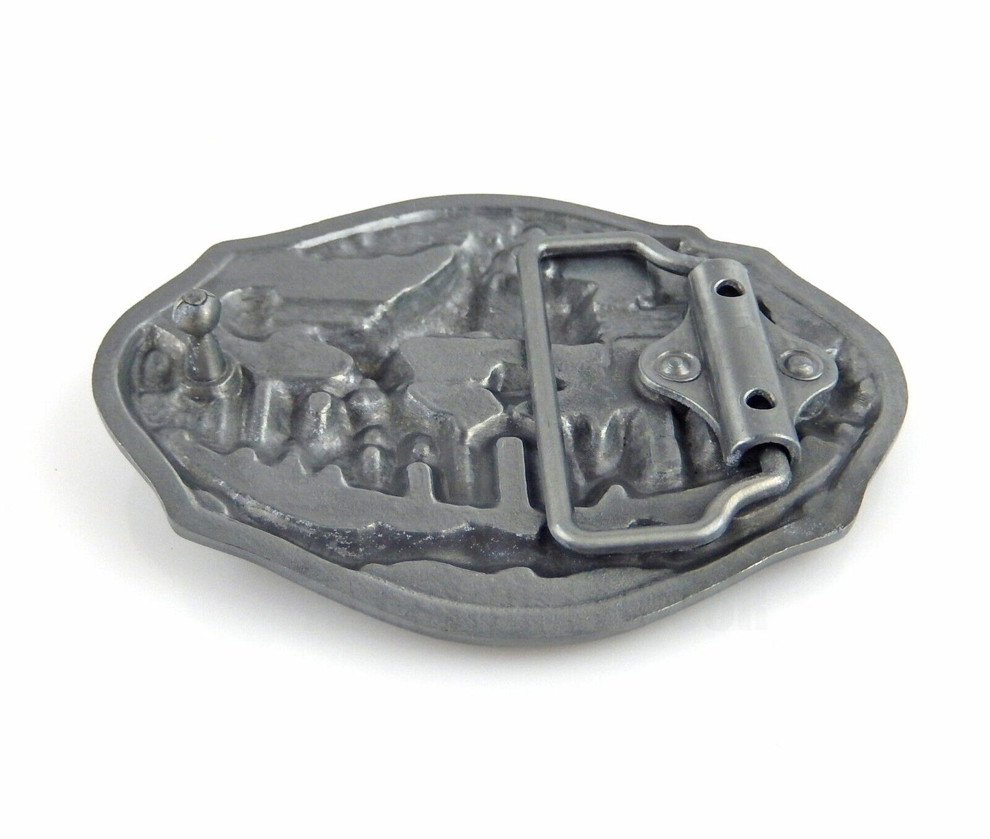 Bowhunting Belt Buckle Deer Arrow Antique Silver Tone Western Fits 1.5" Belts