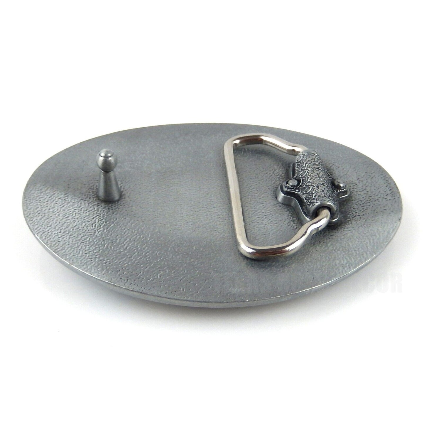 Running Horses Belt Buckle Antique Silver Glossy Turquoise Enamel Fits 1.5" Belt