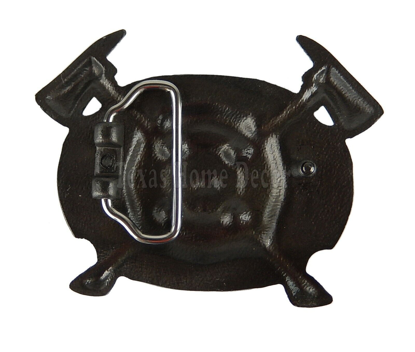 Fireman Men's Belt Buckle Antique Silver Tone Fits 1.5" Belt Black White Enamel