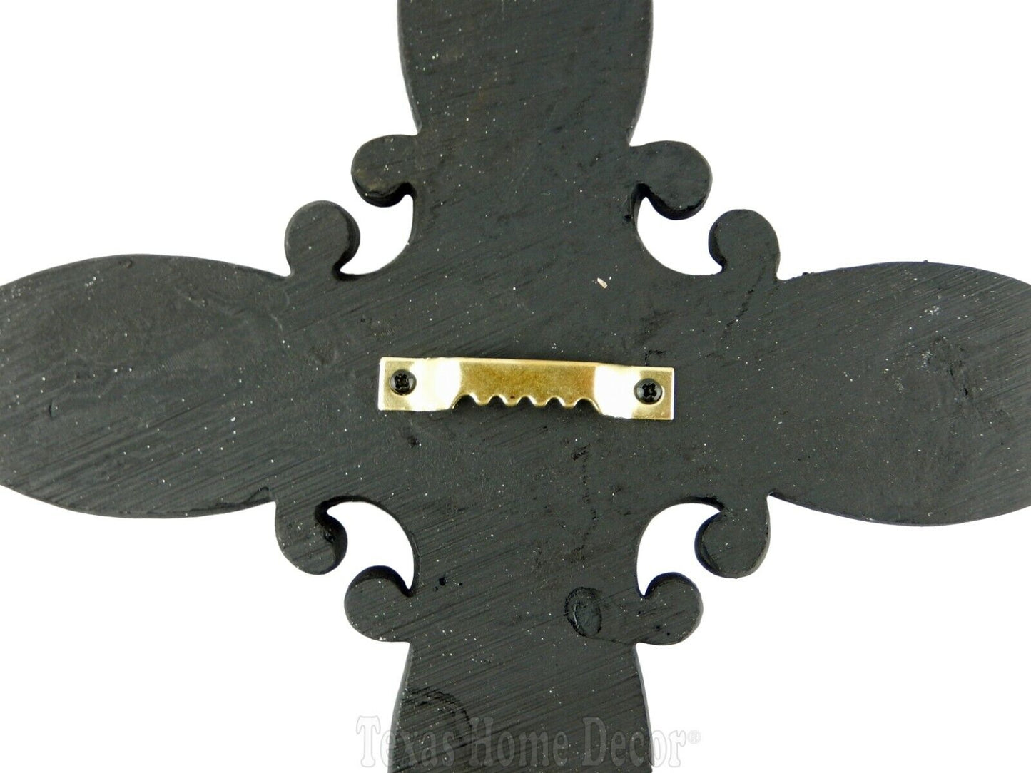 Western Turquoise Decorative Wall Cross Silver Accents Hand Painted Polyresin