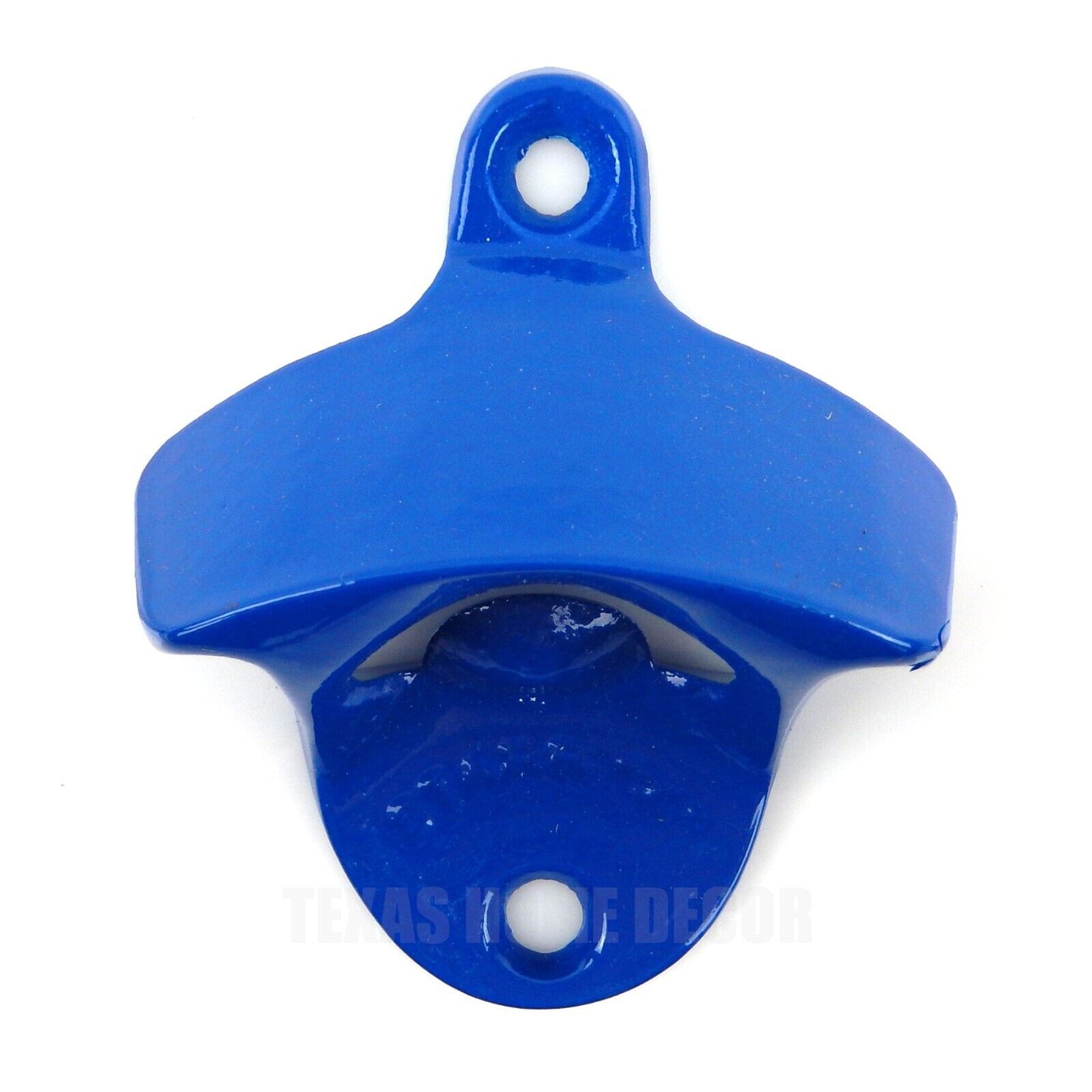 Plain Blue Beer Bottle Opener With Blue Plastic Cap Catcher Set Starr With Screws