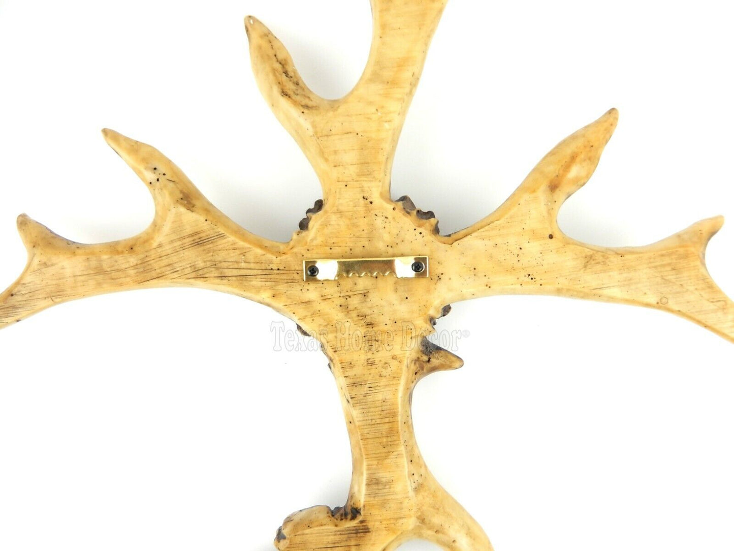 Deer Antler Wall Cross Polyresin Cabin Lodge Hunter Decor 15 3/4 inch