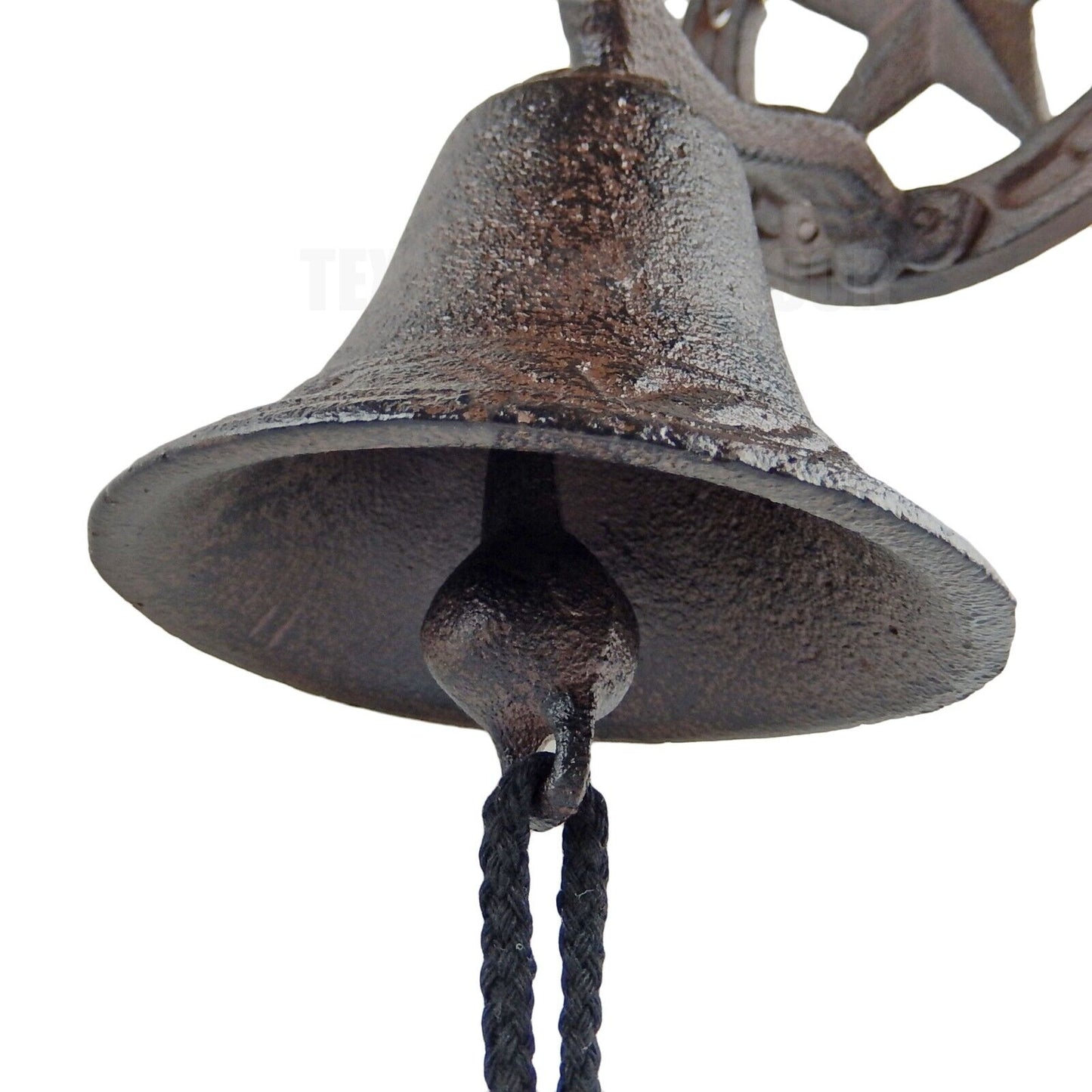 Horseshoe Star Farm Dinner Bell Cast Iron Wall Mounted Rustic Country Western