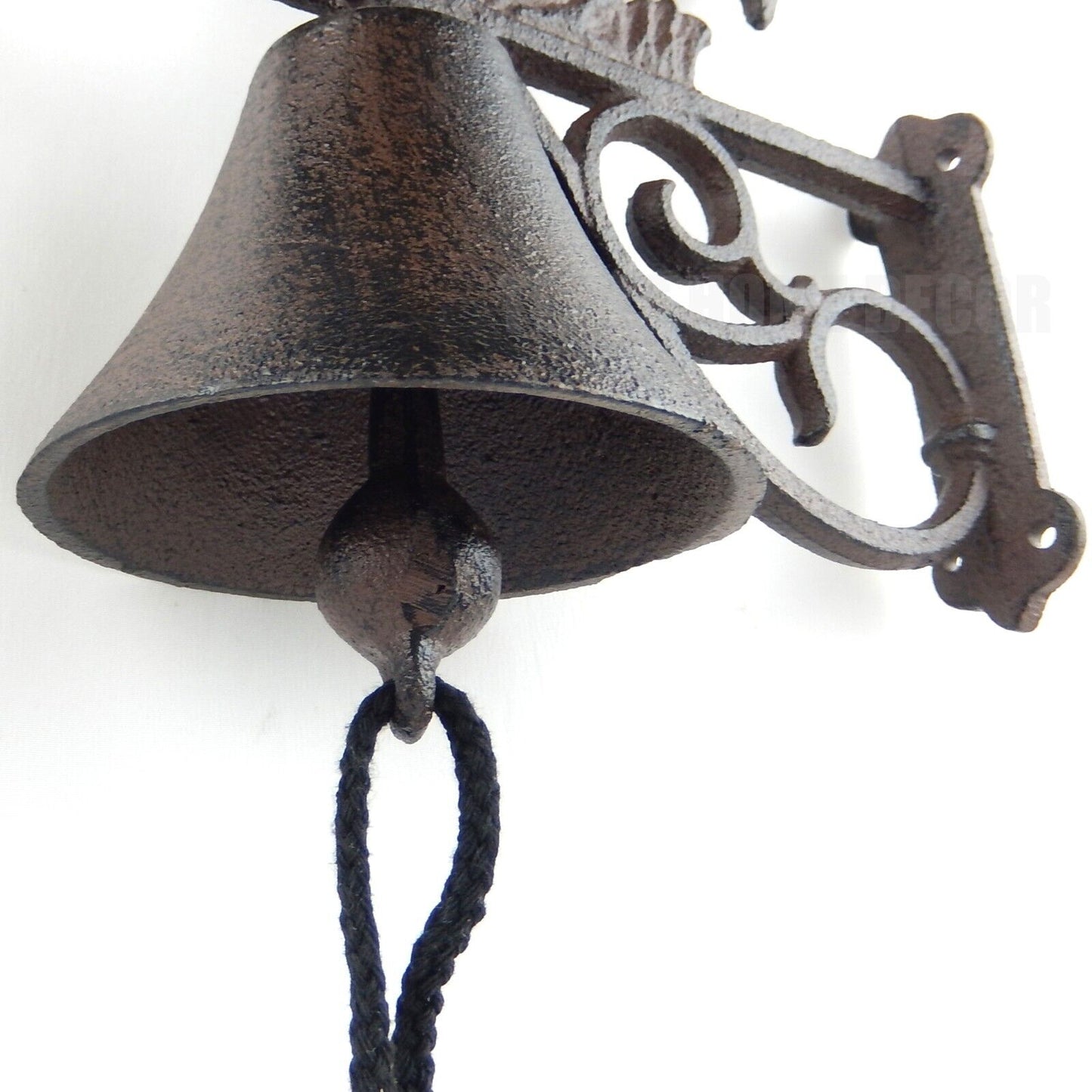 Rooster Scrolls Farm Dinner Bell Cast Iron Wall Mounted Rustic Country Western