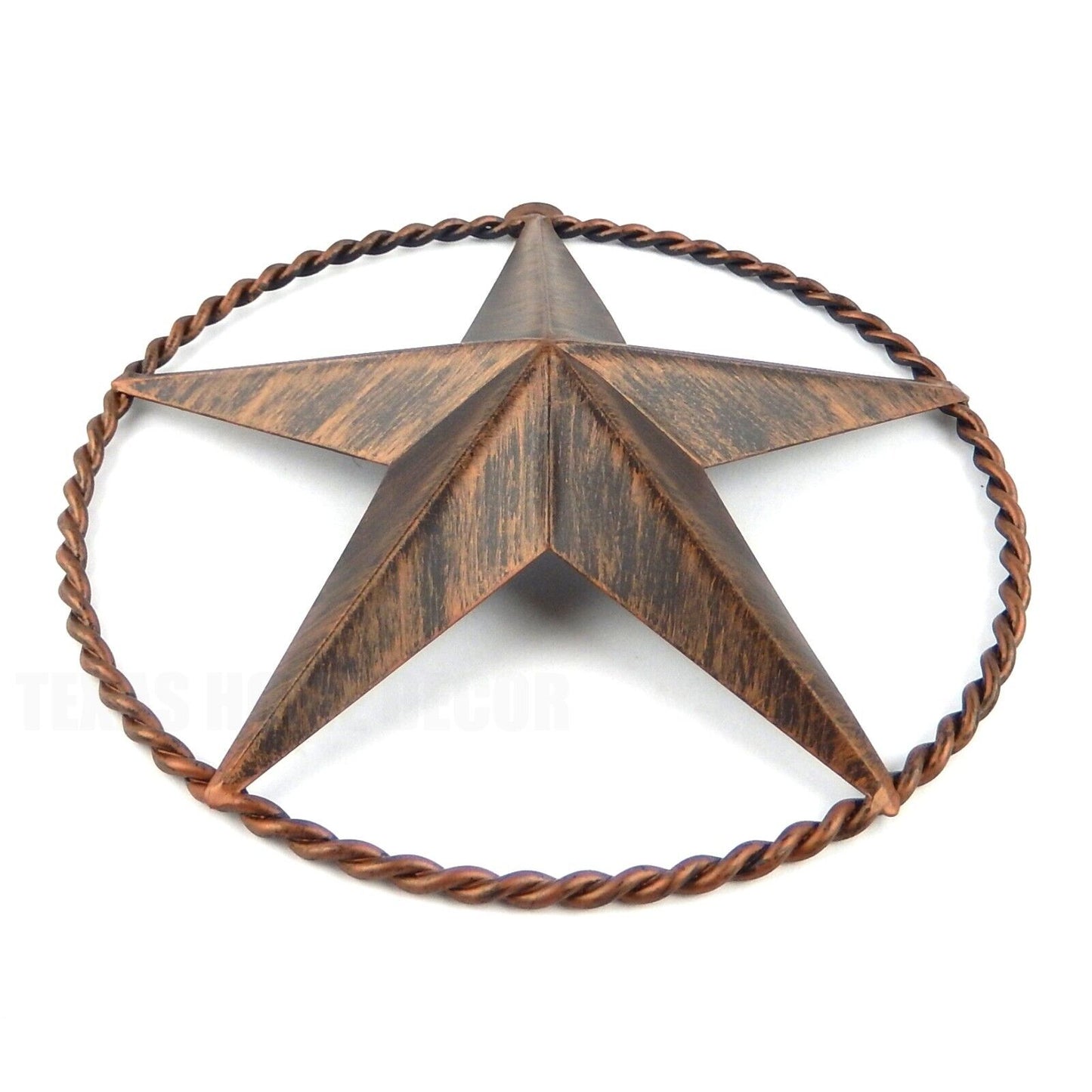Small Texas Barn Star Twisted Ring Wall Decor Tin Metal Bronze Finish 6 1/4 inch