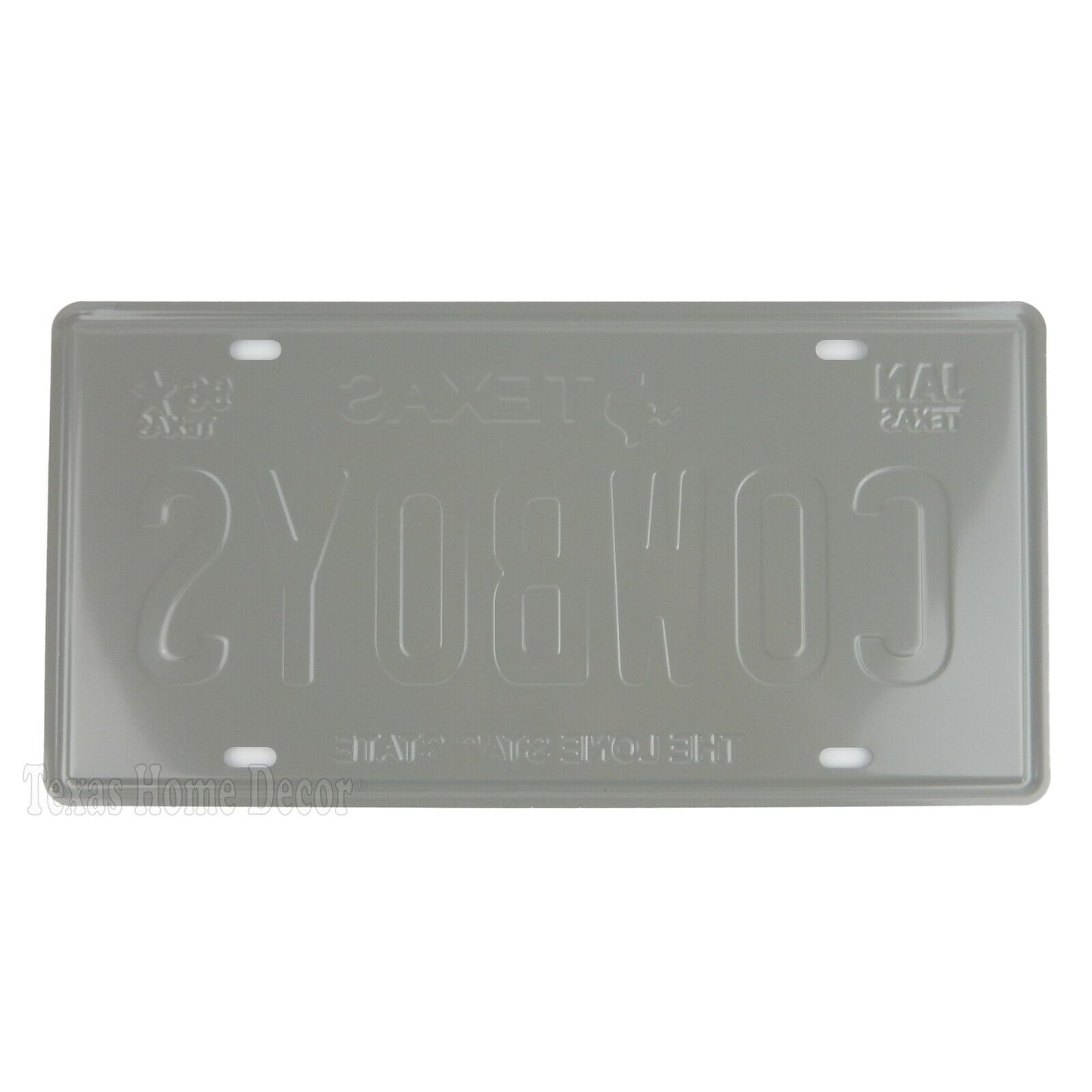Rustic Dallas Cowboys License Plate Embossed Tin Metal Texas The Lone Star State