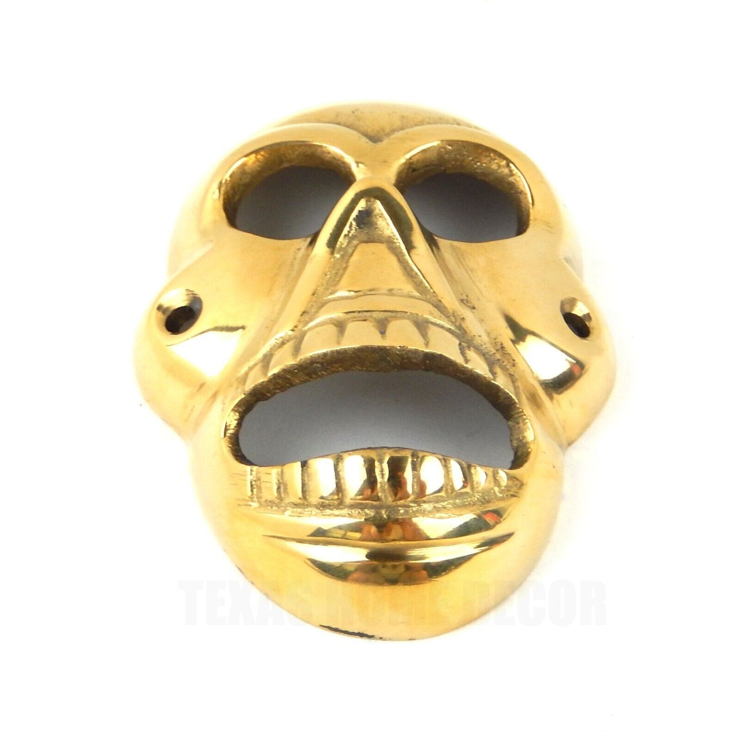 Solid Brass Skull Beer Bottle Opener Gothic Biker Man Cave Bar Kitchen Decor