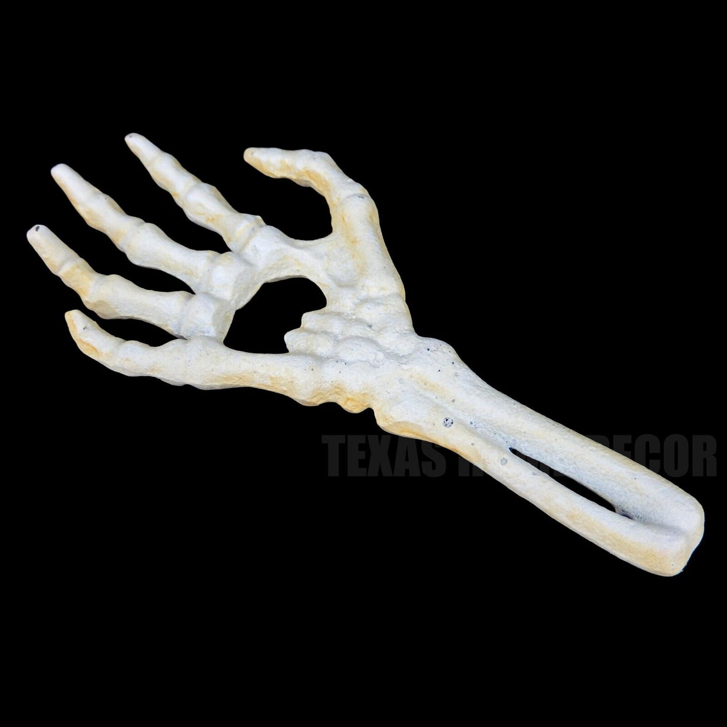 Skeleton Hand Creepy Bottle Opener Antique White Rustic Bone Cast Iron Hand Held