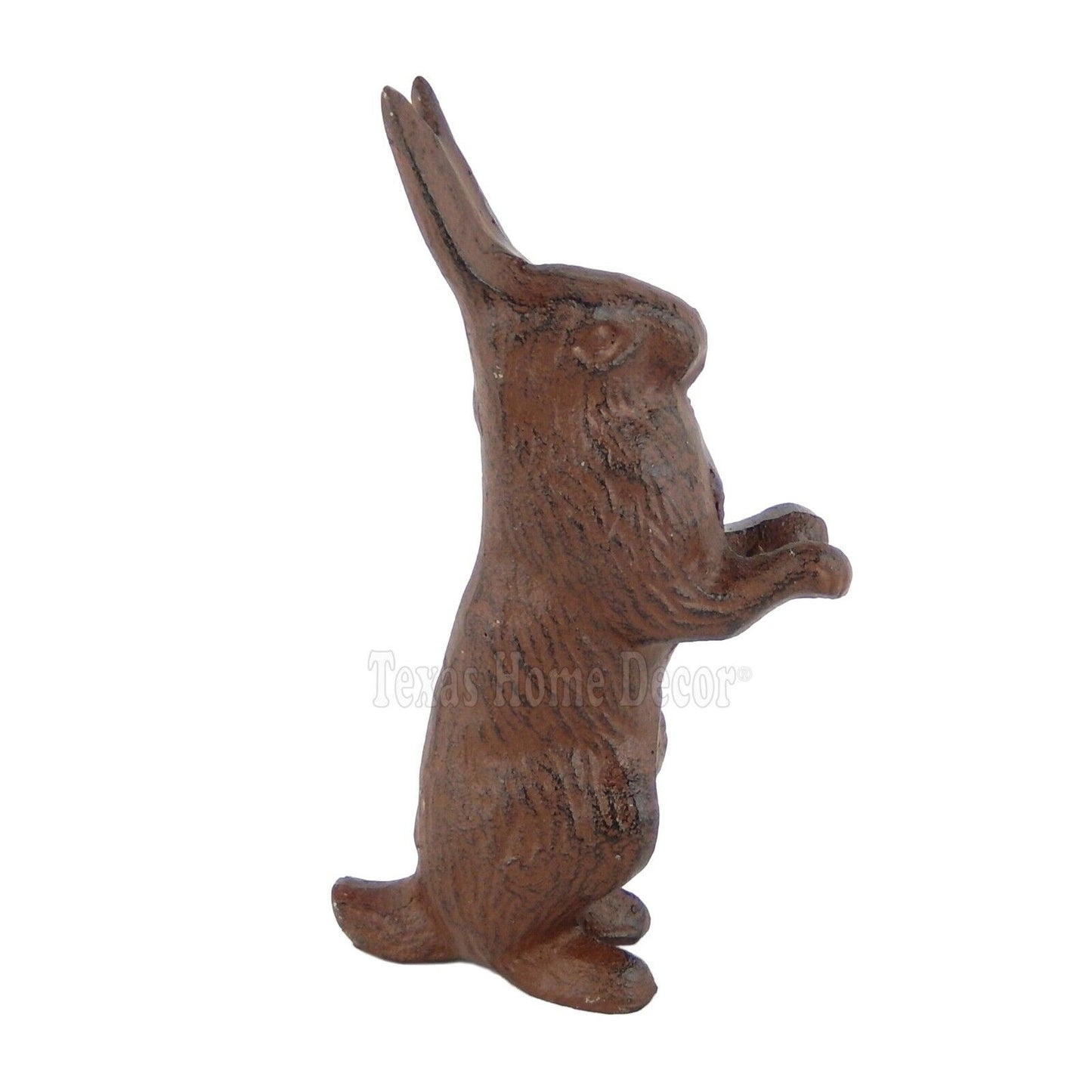 Bunny Rabbit Figurine Statue Cast Iron Rustic Garden Yard Patio Decor 7 3/4 inch