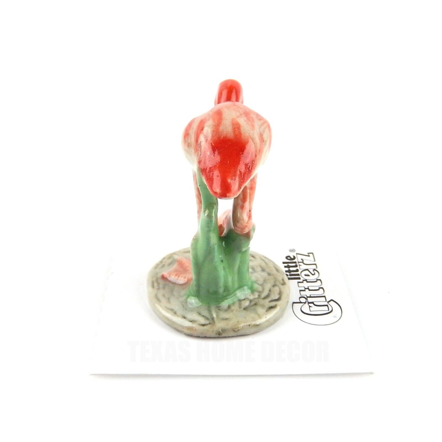 Little Critterz Miniature Collector Pink Flamingo "Wade" Bird Porcelain Figurine
