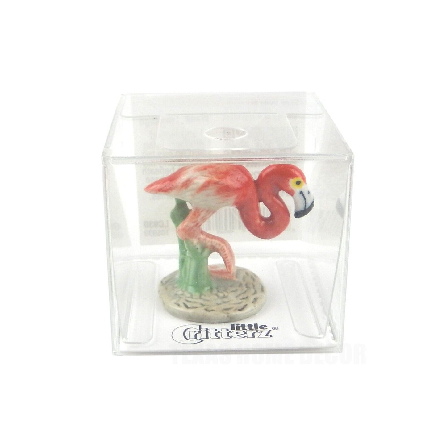 Little Critterz Miniature Collector Pink Flamingo "Wade" Bird Porcelain Figurine