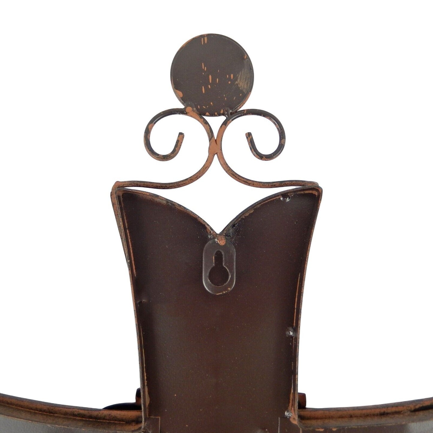 Large Metal Wall Cross Embedded Jewels Flower Scroll Old World Style Brown 28.5"