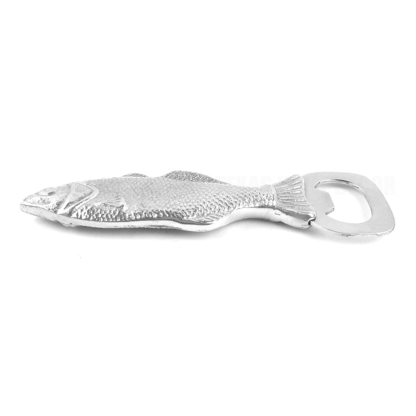 Hand Held Fish Beer Soda Bottle Opener Shiny Aluminum Nautical Kitchen Bar Decor