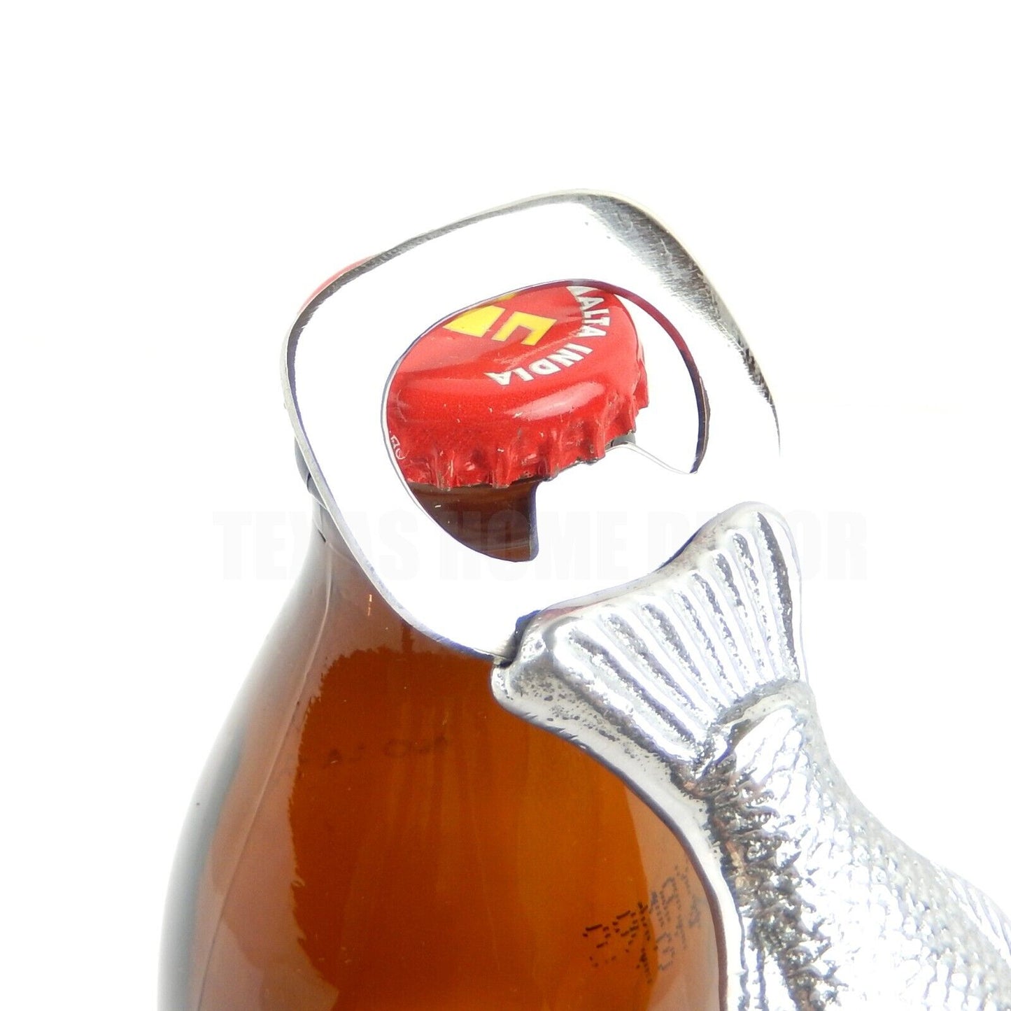 Hand Held Fish Beer Soda Bottle Opener Shiny Aluminum Nautical Kitchen Bar Decor