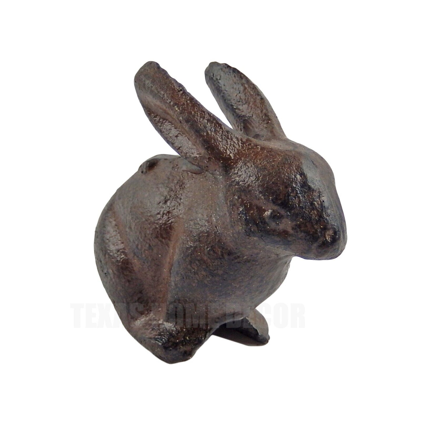 Sitting Little Baby Bunny Rabbit Figurine Cast Iron Paperweight Antique Brown