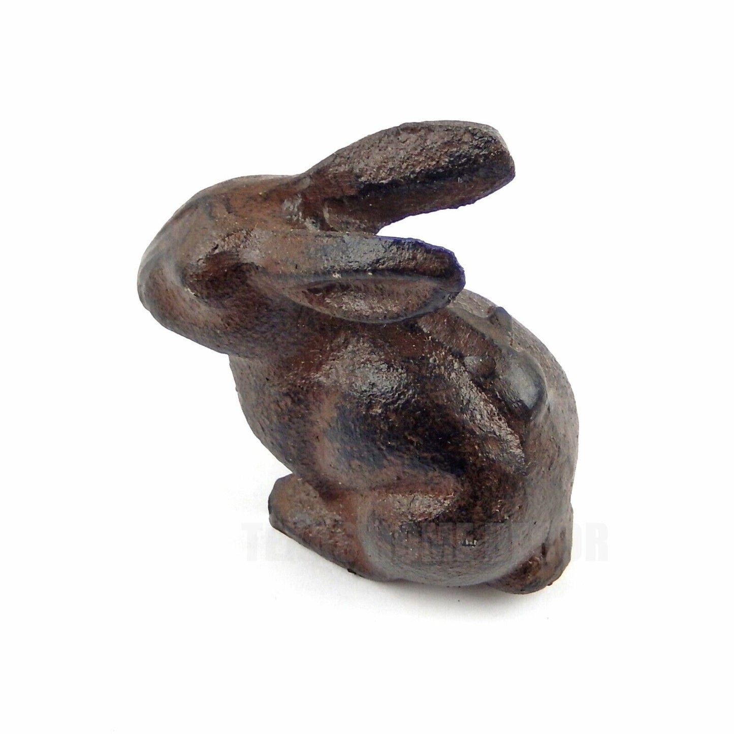 Sitting Little Baby Bunny Rabbit Figurine Cast Iron Paperweight Antique Brown