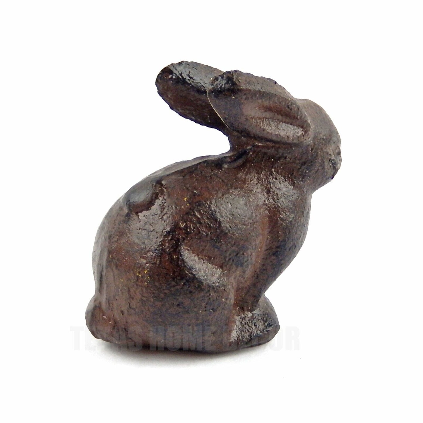 Sitting Little Baby Bunny Rabbit Figurine Cast Iron Paperweight Antique Brown