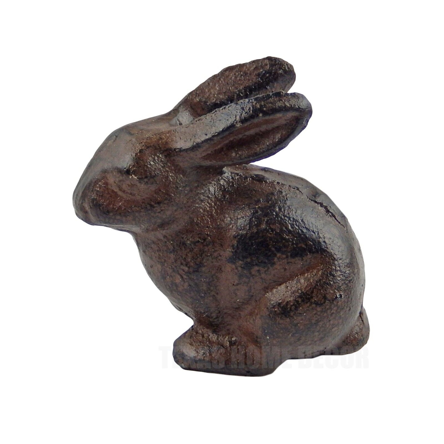 Sitting Little Baby Bunny Rabbit Figurine Cast Iron Paperweight Antique Brown