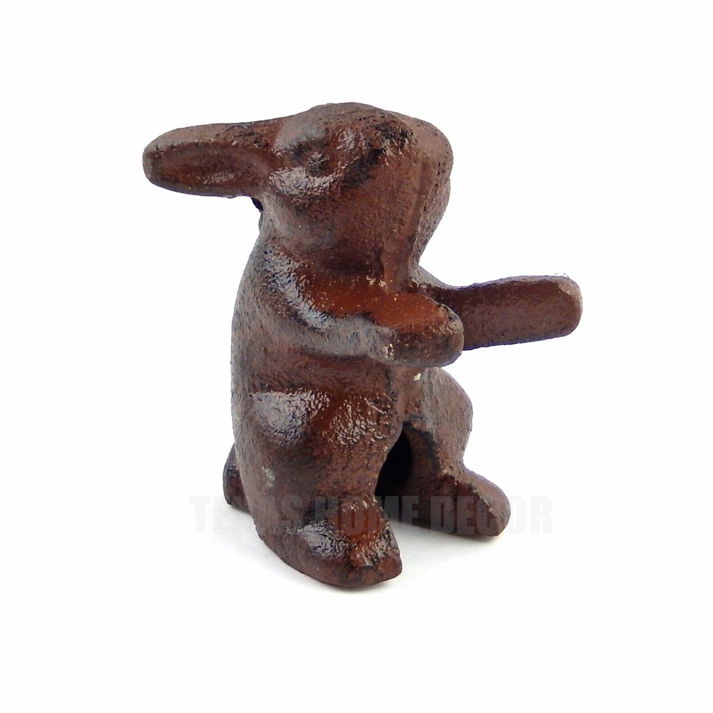 Sitting Little Baby Bunny Rabbit Figurine Cast Iron Paperweight Rustic Brown