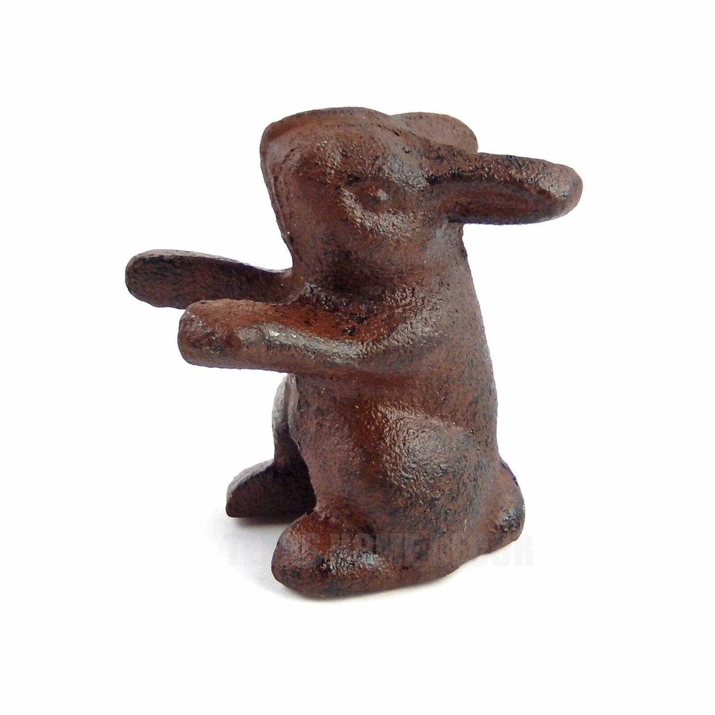 Sitting Little Baby Bunny Rabbit Figurine Cast Iron Paperweight Rustic Brown