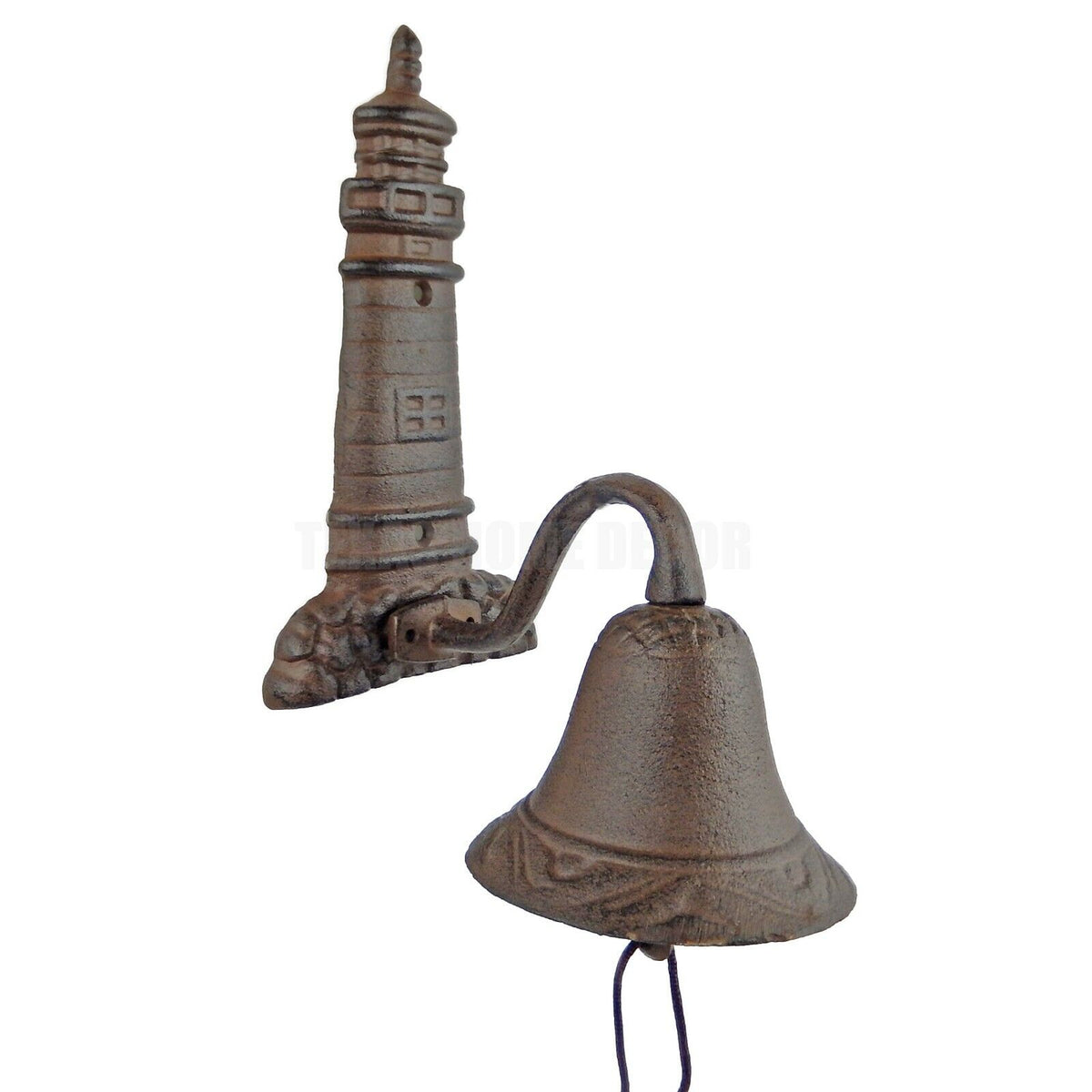 Lighthouse Dinner Bell Heavy Duty Cast Iron Antique Style Coastal Nautical Decor