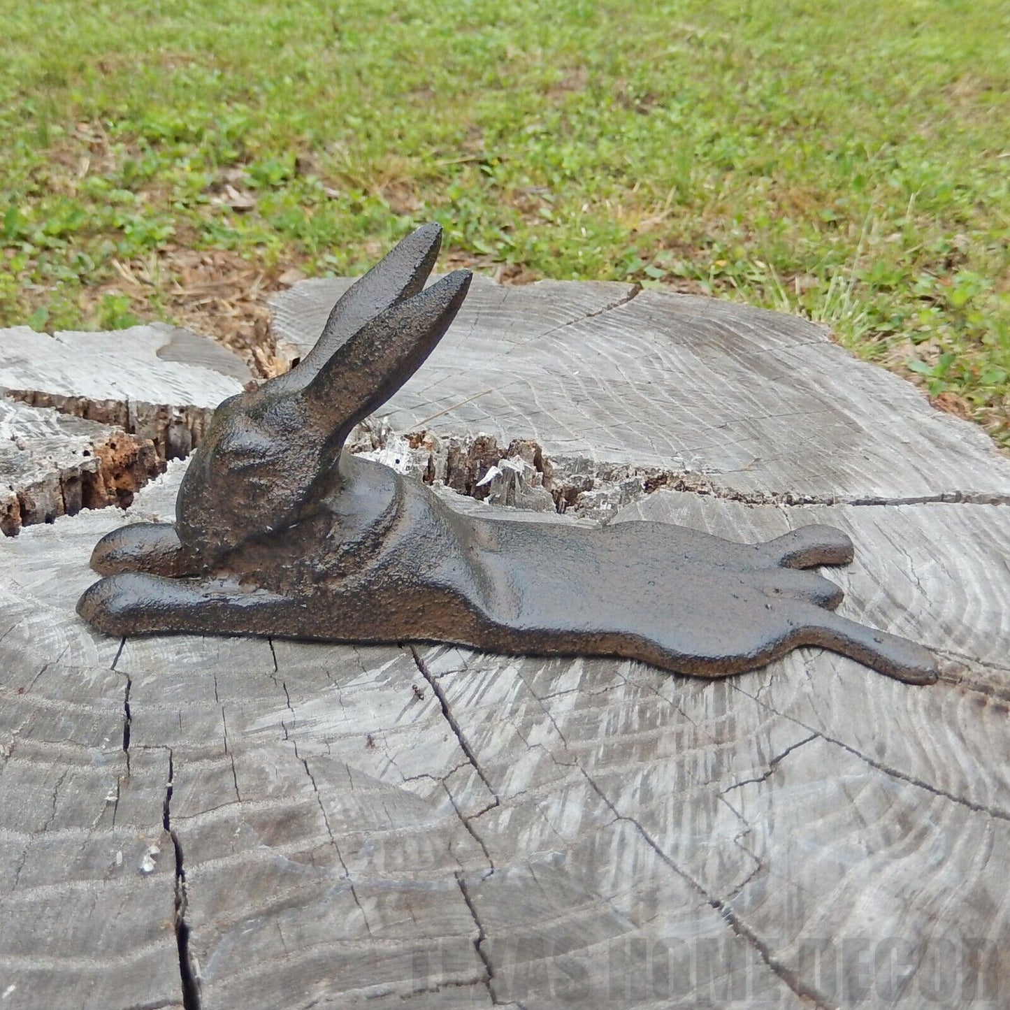 Cast Iron Bunny Rabbit Door Wedge Figurine Statue Rustic Garden Porch Decor