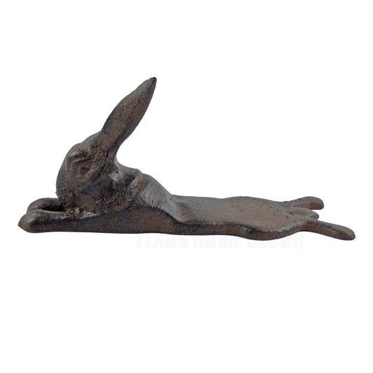 Cast Iron Bunny Rabbit Door Wedge Figurine Statue Rustic Garden Porch Decor