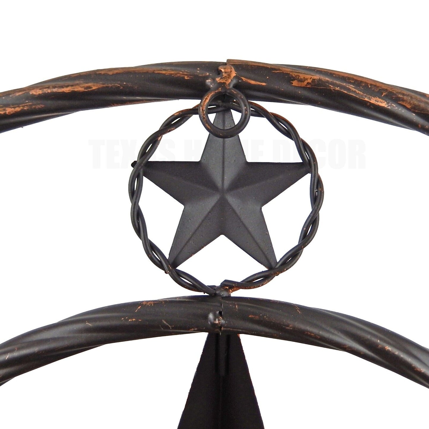 Metal Wall Star With Stars Ring Brushed Copper Finish 18 inch