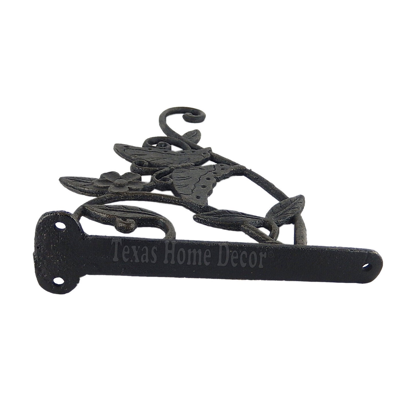 Butterfly Plant Hanger Cast Iron Hook Flowers Basket Holder Antique Style Rustic