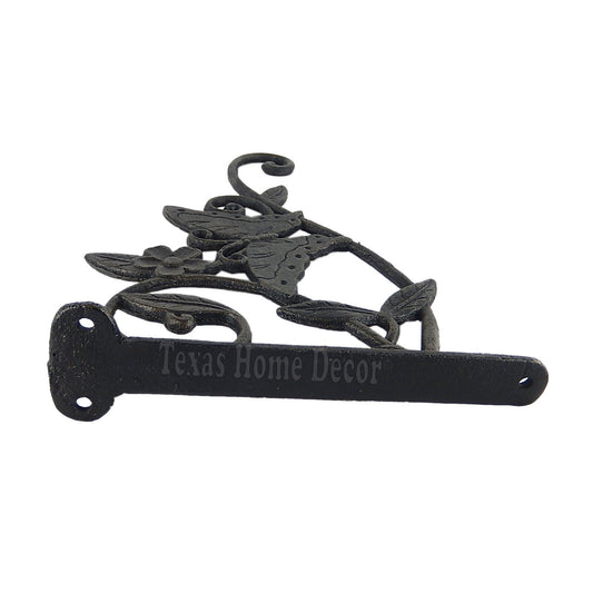 Butterfly Plant Hanger Cast Iron Hook Flowers Basket Holder Antique Style Rustic