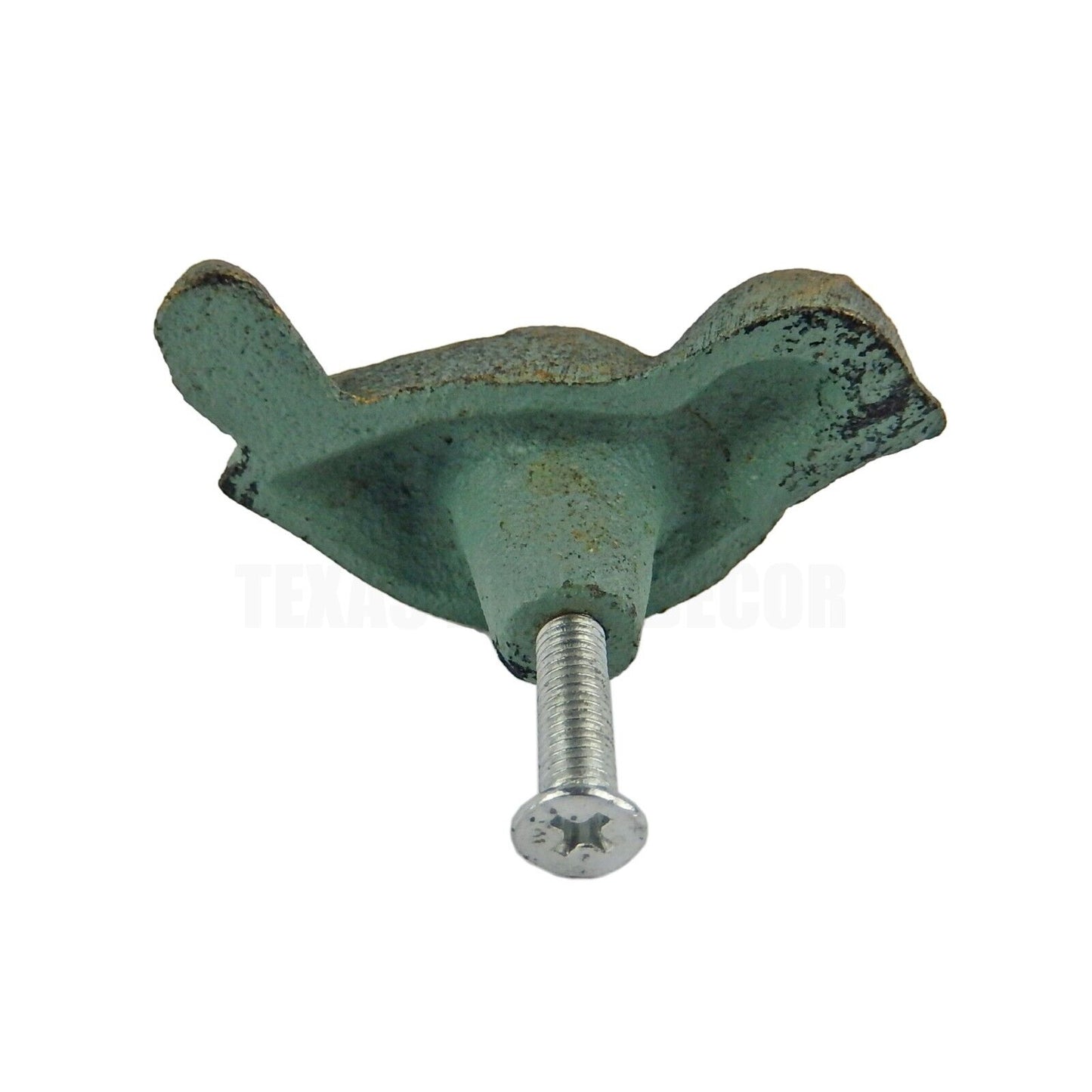 Cast Iron Bird Cabinet Drawer Door Knob Pull Verdigris Antique Style (Pack of 6)