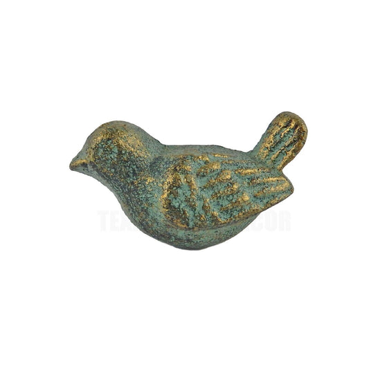 Cast Iron Bird Cabinet Drawer Door Knob Pull Verdigris Antique Style (Pack of 6)