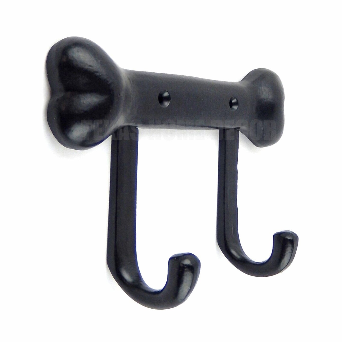 Cast Iron Dog Bone Leash Holder Hook Wall Mounted Coat Towel Key Hanger Black