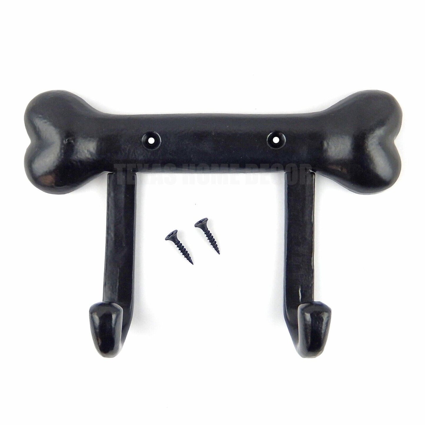 Cast Iron Dog Bone Leash Holder Hook Wall Mounted Coat Towel Key Hanger Black