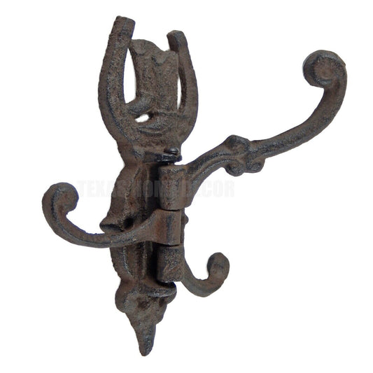 Swivel Hooks Cowboy Boots Cast Iron Coat Hook Towel Western Rustic Antique Style