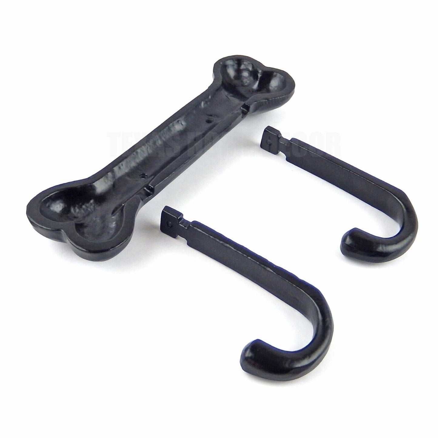 Cast Iron Dog Bone Leash Holder Hook Wall Mounted Coat Towel Key Hanger Black