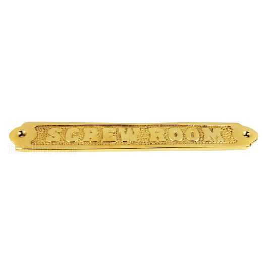 Screw Room Wall Plaque Boat Sign Solid Brass Nautical Beach House Decor