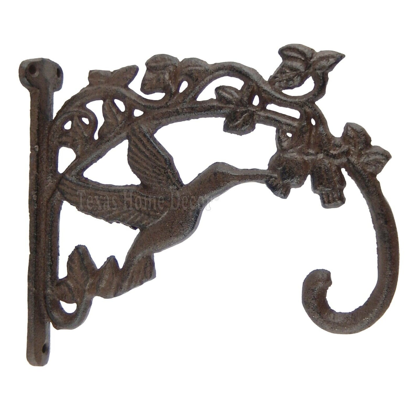 Hummingbird Plant Holder Hook Hanger Cast Iron Antique Style Heavy Duty Vines