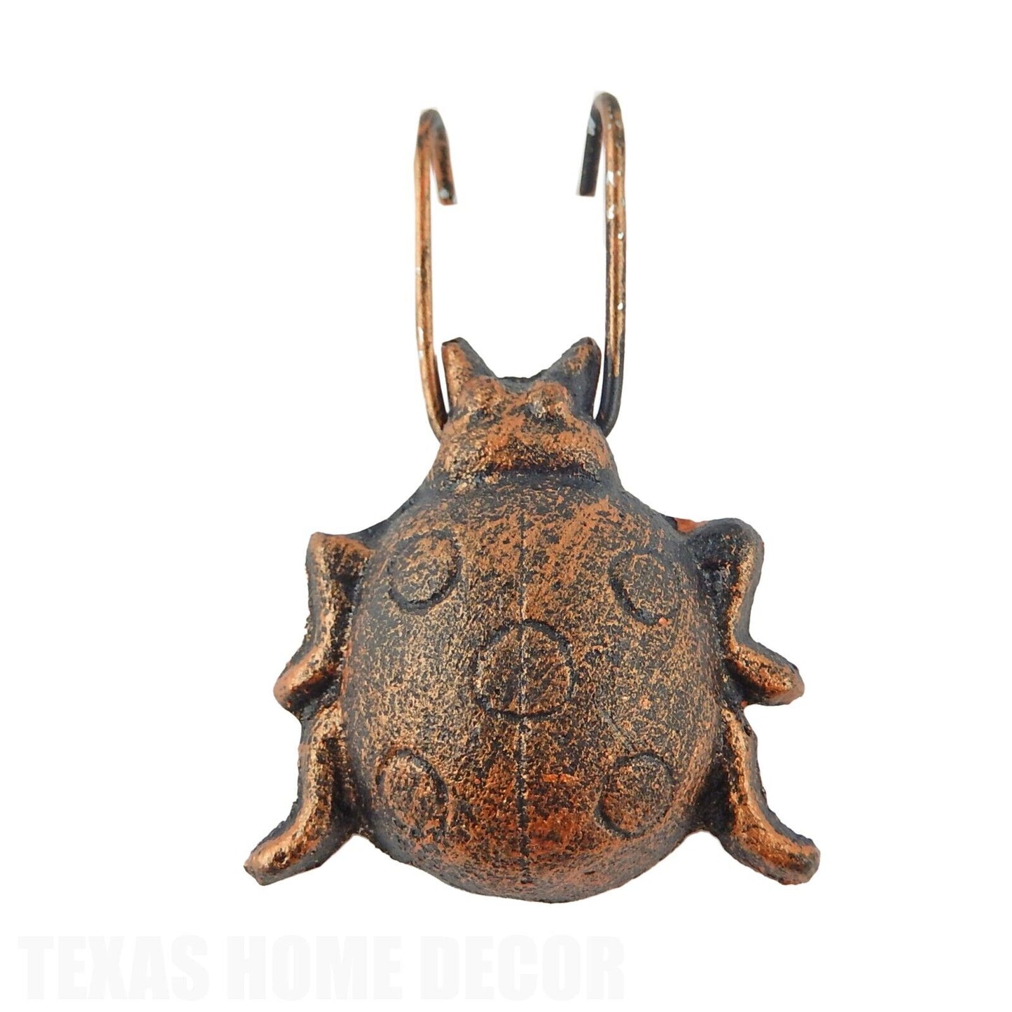 Ladybug Flower Pot Ornament Hook Cast Iron Garden Yard Hanger Rustic Copper